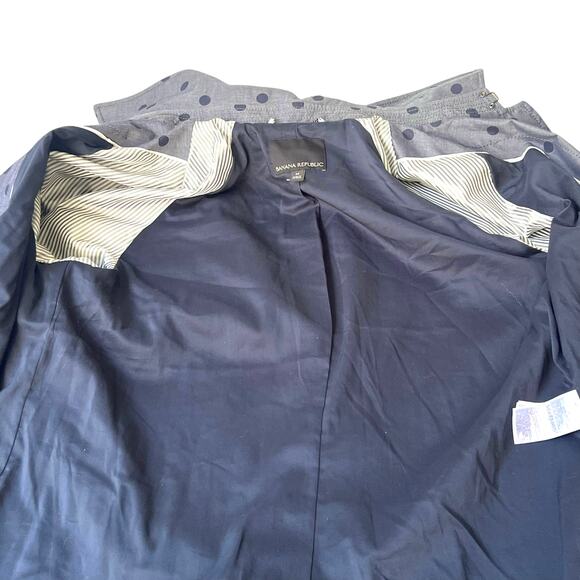 Banana Republic Polka Dot Raincoat Women’s Belted Trench-Belt Missing-Medium - Picture 6 of 10